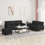 3-piece black synthetic leather sofa set by , Sofas - Ref: Foro24-3201919, Price: 586,18 €, Discount: %