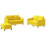 Sofa set with cushions 3 pieces light yellow fabric by , Sofas - Ref: Foro24-3201815, Price: 472,99 €, Discount: %