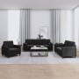 3-piece black velvet sofa set with cushions by , Sofas - Ref: Foro24-3201959, Price: 722,07 €, Discount: %