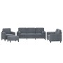 4-teilige Sofagarnitur aus dunkelgrauem Samt mit Kissen von , Sofas - Ref: Foro24-3201965, Preis: 727,26 €, Rabatt: %