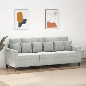 3-seater light gray velvet sofa 180 cm by , Sofas - Ref: Foro24-359313, Price: 301,82 €, Discount: %