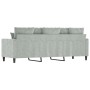 3-seater light gray velvet sofa 180 cm by , Sofas - Ref: Foro24-359313, Price: 301,56 €, Discount: %