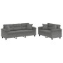 Sofa set with cushions 2 pieces dark gray microfiber fabric by , Sofas - Ref: Foro24-3202352, Price: 622,90 €, Discount: %