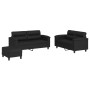 3-teilige Sofagarnitur aus schwarzem Kunstleder mit Kissen von , Sofas - Ref: Foro24-3202367, Preis: 537,01 €, Rabatt: %