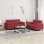 Sofa set with cushions 2 pieces red synthetic leather by , Sofas - Ref: Foro24-3202365, Price: 489,30 €, Discount: %