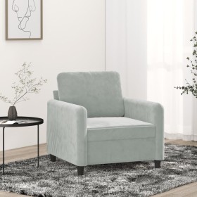 Hellgrauer Samtsessel 60 cm von , Sofas - Ref: Foro24-359422, Preis: 169,90 €, Rabatt: %