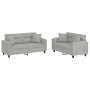 Set von Sofas mit 2 Stück hellgrauen Mikrofaser-Stoffkissen von , Sofas - Ref: Foro24-3202327, Preis: 515,22 €, Rabatt: %