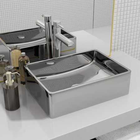 Washbasin 41x30x12 cm silver ceramic by vidaXL, Sinks - Ref: Foro24-143495, Price: 95,99 €, Discount: %