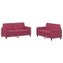 Red velvet 2-piece sofa set by , Sofas - Ref: Foro24-3201978, Price: 442,29 €, Discount: %