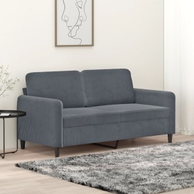 Dunkelgraues 2-Sitzer-Sofa aus Samt, 140 cm von , Sofas - Ref: Foro24-359443, Preis: 207,99 €, Rabatt: %