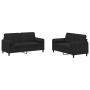 2-teilige Sofagarnitur aus schwarzem Samt mit Kissen von , Sofas - Ref: Foro24-3201999, Preis: 472,00 €, Rabatt: %