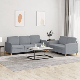 Sofa set with cushions 2 pieces light gray fabric by , Sofas - Ref: Foro24-3202118, Price: 525,75 €, Discount: %