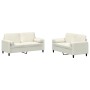 Cream velvet 2-piece sofa set with cushions by , Sofas - Ref: Foro24-3202002, Price: 451,75 €, Discount: %