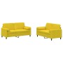 Yellow velvet 2-piece sofa set with cushions by , Sofas - Ref: Foro24-3202000, Price: 473,16 €, Discount: %