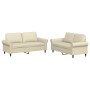 Cream synthetic leather 2-piece sofa set with cushions by , Sofas - Ref: Foro24-3202151, Price: 476,11 €, Discount: %