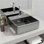 Lavabo con orificio para grifo 38x30x11,5 cm cerámica plateado de vidaXL, Lavabos - Ref: Foro24-143487, Precio: 63,98 €, Desc...