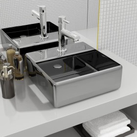 Washbasin with tap hole 38x30x11.5 cm ceramic silver by vidaXL, Sinks - Ref: Foro24-143487, Price: 64,05 €, Discount: %