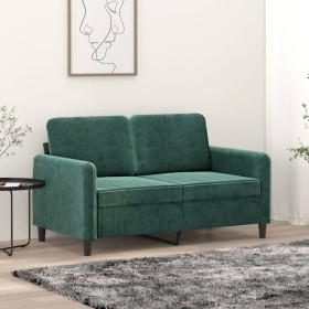 Dunkelgrünes 2-Sitzer-Sofa aus Samt, 120 cm von , Sofas - Ref: Foro24-359434, Preis: 232,59 €, Rabatt: %