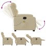 Sillón de masaje reclinable de tela crema de , Sillones - Ref: Foro24-373483, Precio: 251,92 €, Descuento: %