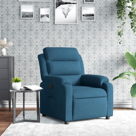 Blue Velvet Recliner by , Armchairs - Ref: Foro24-373510, Price: 216,99 €, Discount: %