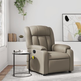 Cappuccino-colored synthetic leather reclining massage chair by , Armchairs - Ref: Foro24-373573, Price: 255,59 €, Discount: %