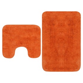 Conjunto de alfombrillas de baño de tela 2 piezas naranja de vidaXL, Alfombras y esterillas de baño - Ref: Foro24-133235, Pre...