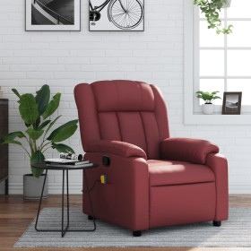 Sillón de masaje reclinable cuero sintético rojo tinto de , Sillones - Ref: Foro24-373571, Precio: 249,80 €, Descuento: %