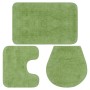 Conjunto de alfombrillas de baño de tela 3 piezas verde de vidaXL, Alfombras y esterillas de baño - Ref: Foro24-133225, Preci...