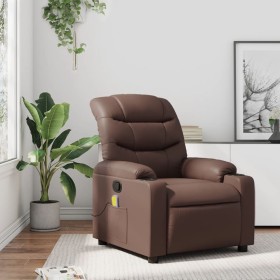 Sillón de masaje reclinable cuero sintético marrón de , Sillones - Ref: Foro24-374142, Precio: 268,98 €, Descuento: %