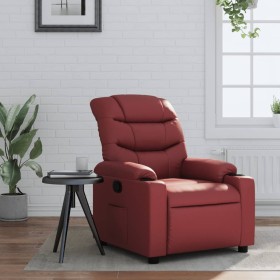 Sillón reclinable de cuero sintético rojo tinto de , Sillones - Ref: Foro24-374137, Precio: 223,99 €, Descuento: %