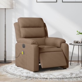 Sillón reclinable de masaje eléctrico tela marrón de , Sillones - Ref: Foro24-3204972, Precio: 289,99 €, Descuento: %