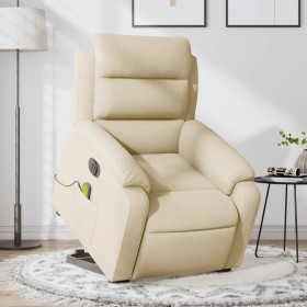 Sillón de masaje eléctrico reclinable elevable tela crema de , Sillones - Ref: Foro24-3205025, Precio: 331,99 €, Descuento: %