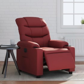 Sillón reclinable eléctrico de cuero sintético rojo tinto de , Sillones - Ref: Foro24-3206589, Precio: 272,99 €, Descuento: %