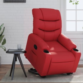 Sillón reclinable elevable cuero artificial rojo de , Sillones - Ref: Foro24-3206604, Precio: 363,99 €, Descuento: %