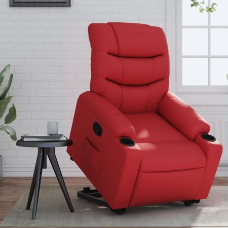 Sillón reclinable elevable cuero artificial rojo de , Sillones - Ref: Foro24-3206604, Precio: 292,99 €, Descuento: %