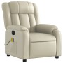 Reclining electric massage armchair in cream synthetic leather by , Armchairs - Ref: Foro24-3205258, Price: 289,41 €, Discoun...