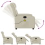 Reclining electric massage armchair in cream synthetic leather by , Armchairs - Ref: Foro24-3205258, Price: 289,41 €, Discoun...