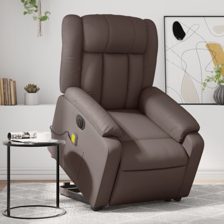 Brown synthetic leather electric lifting massage chair by , Armchairs - Ref: Foro24-3205287, Price: 347,42 €, Discount: %