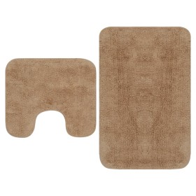 Conjunto de alfombrillas de baño de tela 2 piezas beige de vidaXL, Alfombras y esterillas de baño - Ref: Foro24-133231, Preci...