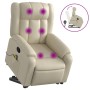 Cream-colored artificial leather foot massage recliner by , Armchairs - Ref: Foro24-3205272, Price: 307,52 €, Discount: %