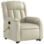 Sillón reclinable de masaje de pie cuero artificial color crema de , Sillones - Ref: Foro24-3205272, Precio: 307,52 €, Descue...