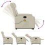 Cream-colored artificial leather foot massage recliner by , Armchairs - Ref: Foro24-3205272, Price: 307,52 €, Discount: %