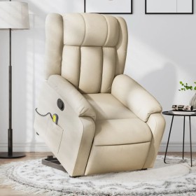 Silla de masaje reclinable de pie de tela color crema de , Sillones - Ref: Foro24-3205337, Precio: 306,99 €, Descuento: %