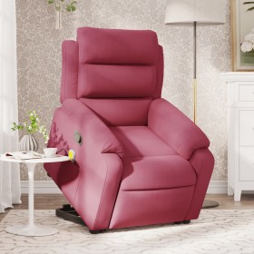 Sillón reclinable de masaje elevable terciopelo rojo tinto de , Sillones - Ref: Foro24-3205108, Precio: 310,99 €, Descuento: %