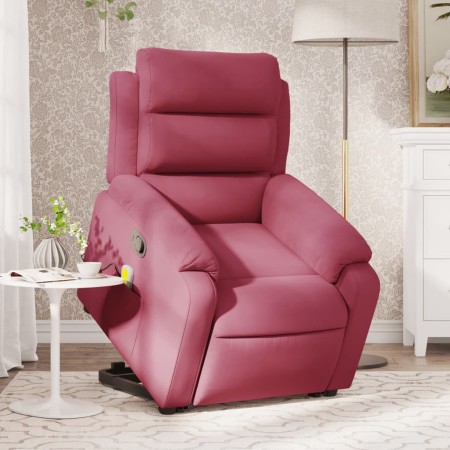 Sillón reclinable de masaje elevable terciopelo rojo tinto de , Sillones - Ref: Foro24-3205108, Precio: 310,72 €, Descuento: %