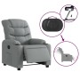 Sillón reclinable eléctrico tela gris claro de , Sillones - Ref: Foro24-3206627, Precio: 307,99 €, Descuento: %