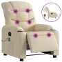 Cream fabric electric massage recliner by , Armchairs - Ref: Foro24-3206644, Price: 288,99 €, Discount: %