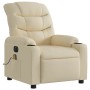 Sillón reclinable de masaje eléctrico tela color crema de , Sillones - Ref: Foro24-3206644, Precio: 279,17 €, Descuento: %