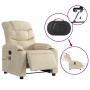 Cream fabric electric massage recliner by , Armchairs - Ref: Foro24-3206644, Price: 288,99 €, Discount: %