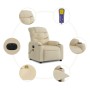 Sillón reclinable de masaje eléctrico tela color crema de , Sillones - Ref: Foro24-3206644, Precio: 279,17 €, Descuento: %